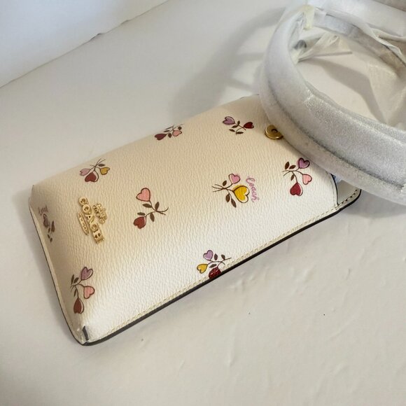 coach Phone Crossbody Bag With Heart Print cw402 - Picture 3 of 5